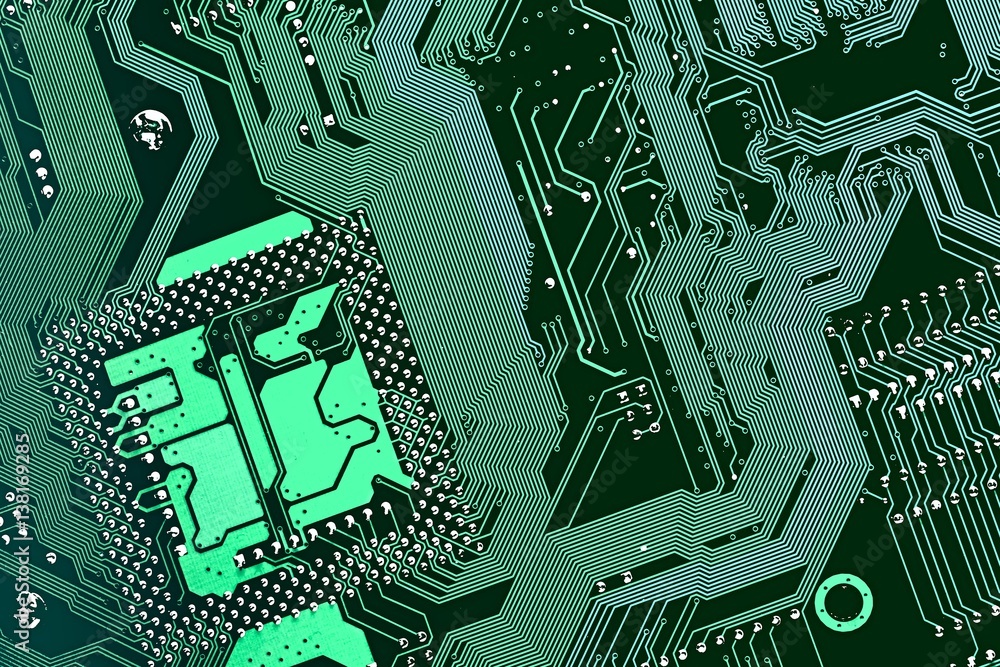Poster circuit board. electronic computer hardware technology. motherboard digital chip. tech science backg