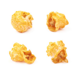 Single popcorn flake isolated