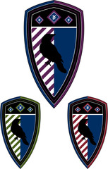 Heraldic Medieval Knights Raven Shield