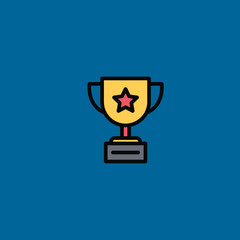 winer cup icon flat design