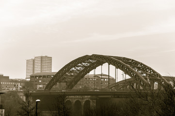 Wearmouth Bridge A In Early Morning England, Sunderland