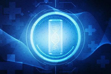 2d render of dna structure, abstract background
