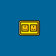 socket icon flat design