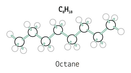 C8H18 octane molecule