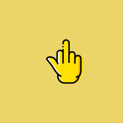 middle finger icon flat design