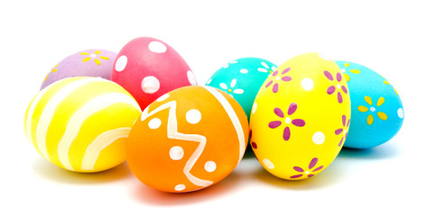 Perfect colorful handmade easter eggs isolated