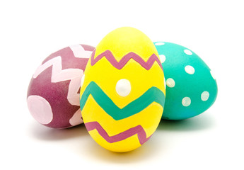 Perfect colorful handmade easter eggs isolated