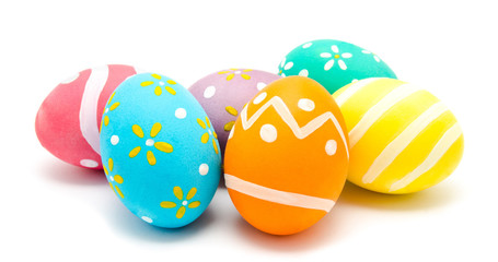 Fototapeta na wymiar Perfect colorful handmade easter eggs isolated