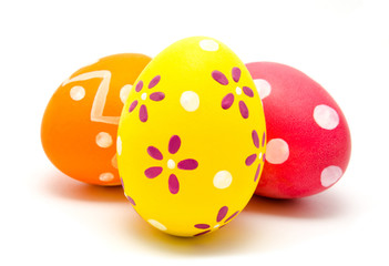 Perfect colorful handmade easter eggs isolated
