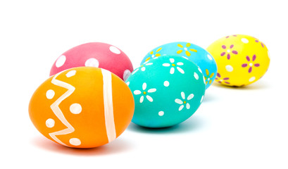 Perfect colorful handmade easter eggs isolated