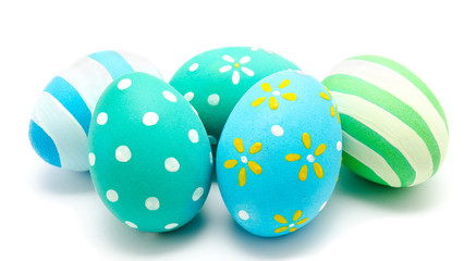 Perfect colorful handmade easter eggs isolated