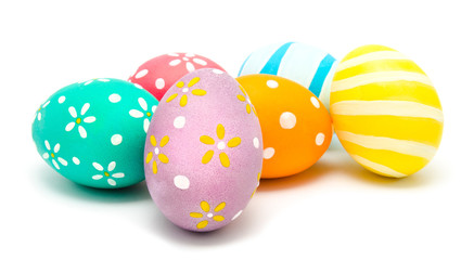 Perfect colorful handmade easter eggs isolated