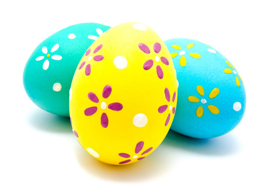 Perfect colorful handmade easter eggs isolated