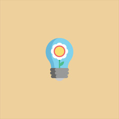 light bulb icon flat design