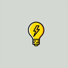 light bulb icon flat design