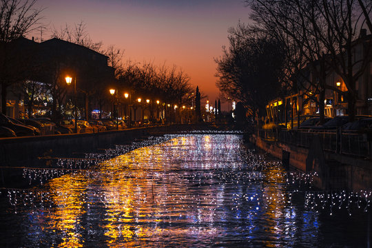 Christmas lighting in Isle sur la Sorgue