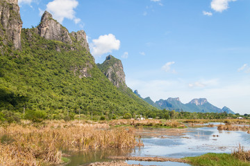 Khao Sam Roi Yot National Park in Thailand, natural lake and water reservation area.