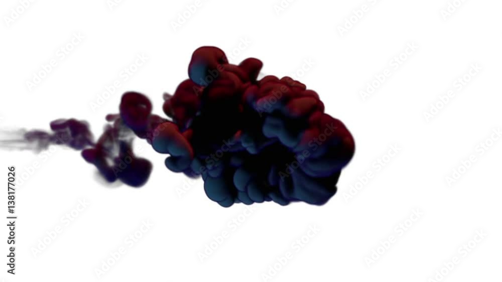 Poster pink ink with alpha mask underwater move in slow motion. vfx cloud of ink or smoke for transitions, 