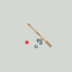 fishing rod icon flat design
