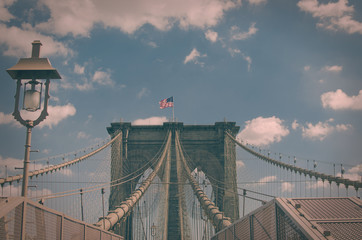 Obraz premium New York, Brooklyn bridge,vintage style