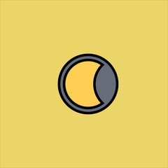 crescent moon icon flat design