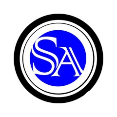 initial letter SA blue color logo vector