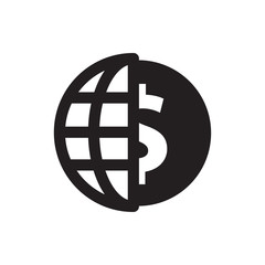 globe dollar icon illustration