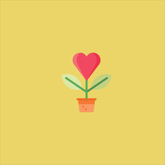 love flower icon flat design