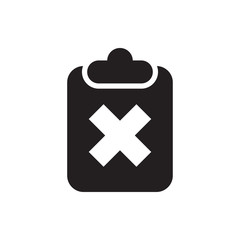 clipboard with cross icon illustration