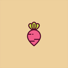 beet icon flat design
