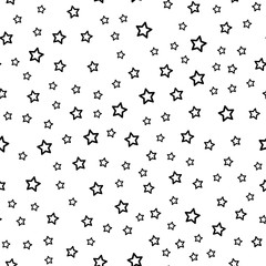 abstract seamless stars pattern. Grunge urban background in black and white colors for girls, boys, childish, fashion and sport clothes. Silhouette repeated backdrop.