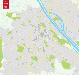 Vector color map of  Vienna, Austria. City Plan of  Vienna