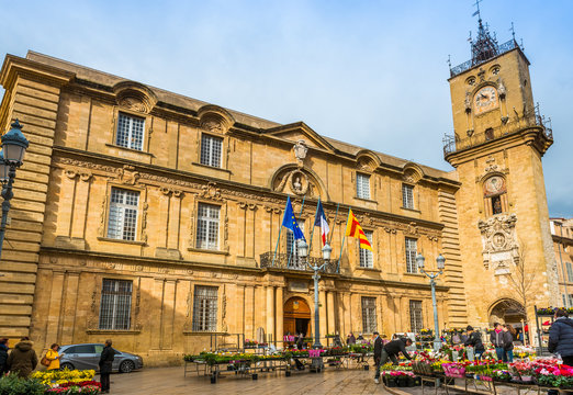 Fototapeta Hôtel de ville d'Aix-en-Provence, France