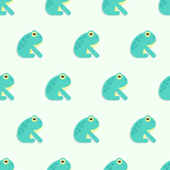 Green frog seamless pattern