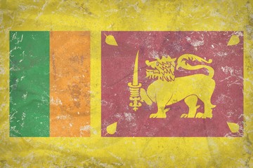 Grunge Sri Lanka flag texture  on stone