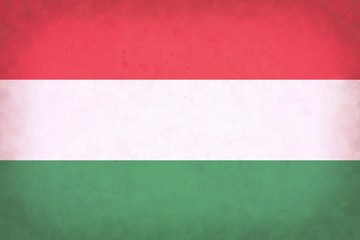 Old Hungary flag background  on concrete