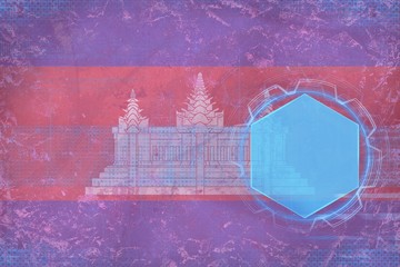 Cambodia digital mockup. Modern frame concept.
