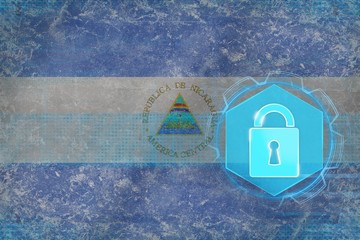 Nicaragua network protected. Computer protection concept.