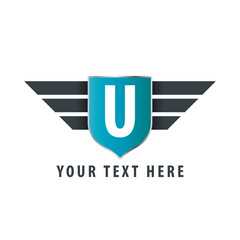 Initial Letter U Shield Icon Design Logo Template