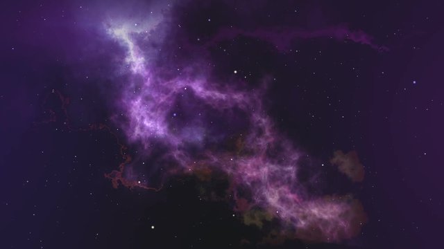 Space abstract background with slow motion through the environment. Galaxy and stars moving in space