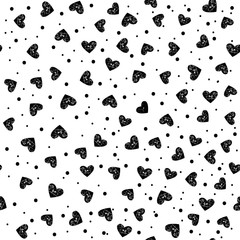 Cute pattern for kids, girls and boys. Creative vector background is made up of hearts and flowers. It can be used to create prints, packaging, invitations, simple designs. Holiday packages.