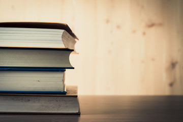 Concept of Education - Pile of books for read.