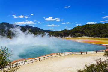 The Champagne Pool at Wai-O-Tapu or Sacred Waters – Thermal Wonderland Rotorua New Zealand