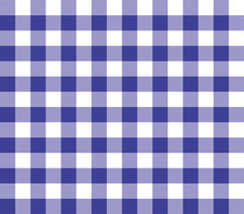 Dark blue seamless table cloth with plaid gingham picnic pattern.