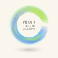 Watercolor circle texture. Vector watercoluor circle elements for design.