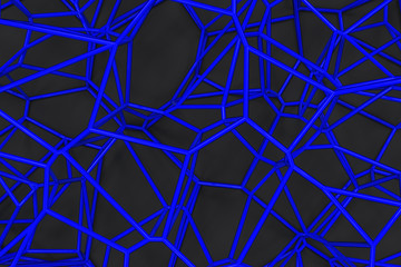 Abstract 3d voronoi lattice on black background