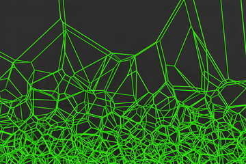 Abstract 3d voronoi lattice on black background