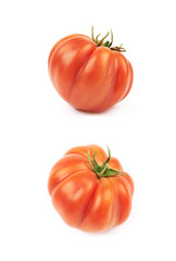 Ripe red beef tomato isolated