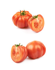 Ripe red beef tomato isolated