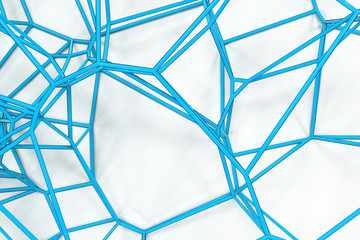 Abstract 3d voronoi lattice on white background